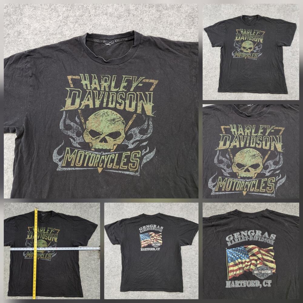 Harley Davidson Motorcycles Mens XL? Willie G Skull Flames Graphic T Shirt